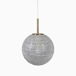Lámpara de bola de cristal de hielo de Doria Leuchten, años 70