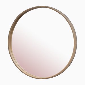 Round Mirror with Wooden Frame from Villahomecollection