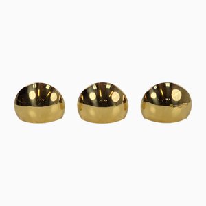 Vintage Half Moon Wall Lamp in Brass, 1980, Set of 3