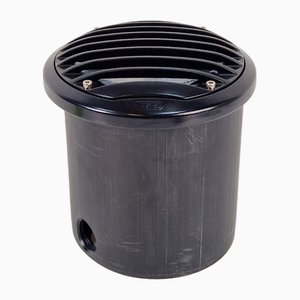 Foco de suelo de aluminio negro de Simes Lighting, años 80