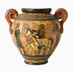 Italian Polychrome Pottery Vase from Pucci, 1930s