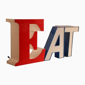 Letras Mid-Century iluminadas, años 70. Juego de 3