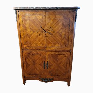 High Cabinet in Rosewood and Marble Slab