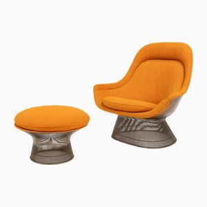 Set of Model 1705 Easy Chair and Ottoman Set by Warren Platner for Knoll, 1966