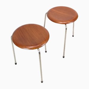 Set of Dot Stools Model 3170 in Teak by Arne Jacobsen for Fritz Hansen, 1950s