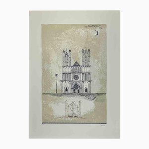 Ossi Czinner, Cathedral, Lithograph, 1970s