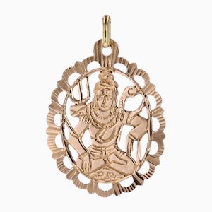 Modern 18 Karat Rose Gold Shiva Oval Pendant