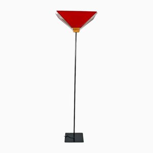 Italian Modern Floor Lamp in Red Metal, 1970s