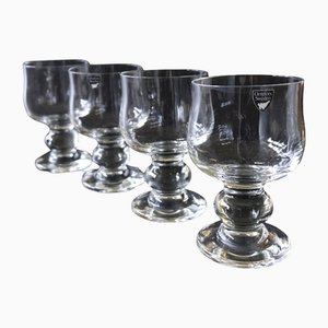Vintage Beer Glasses by Gunnar Cyrén for Orrefors, Sweden, Set of 4