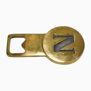 Brass Letter N Initial Bottle Opener by Carl Auböck, Vienna, 1960s