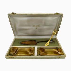 Marly Vergoldetes Dessertservice von Christofle, 1950er, 26 Set