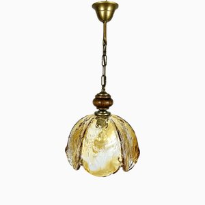 Lampada a sospensione in vetro di Murano di Carlo Nason per Mazzega, Italia, anni '70