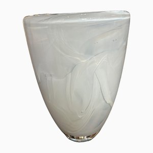 Vase en Verre avec Parois Épaisses et Inclusions Blanches de Kosta Boda, Suède