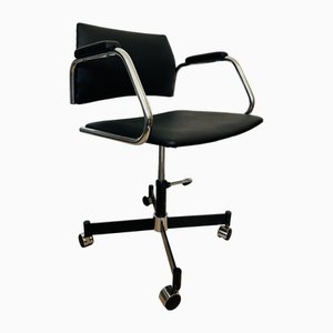 Fully Kovona Black Office Armchair, Czechoslovakia, 1970s