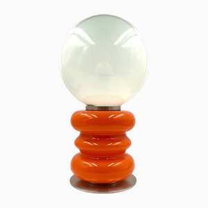 Space Age Orange Murano Glass Table Lamp, Italy, 1970s