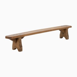 Rustic Low Bench in Wood, France, 1850s