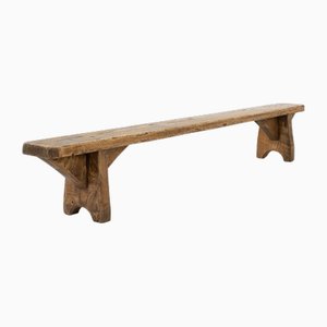 Niedrige Mid-Century Holzbank, Frankreich, 1850er