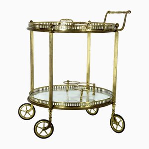 Chariot de Bar Mid-Century en Laiton et Verre par Cesare Lacca, Italie, 1950s