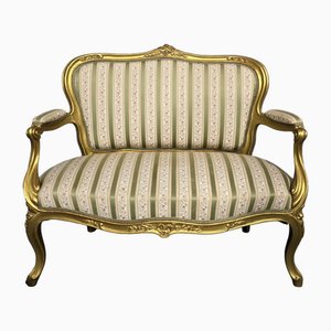 Vergoldete französische 2-Sitzer Couch, 1880