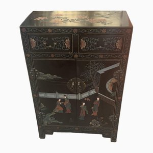 Chinese Half Cabinet in Black Lacquer, 1920a