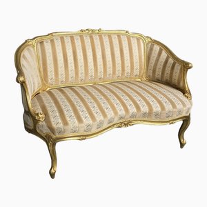 Französisches Geschwungenes Vergoldetes Sofa, 1880