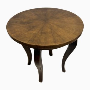 Art Deco Round Walnut Veneer Coffee Table, 1929