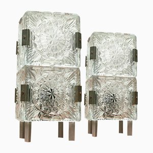 Mid-Century Czech Ussr Glass Table Lamps from Lustry Kamenický Šenov, 1960s, Set of 2