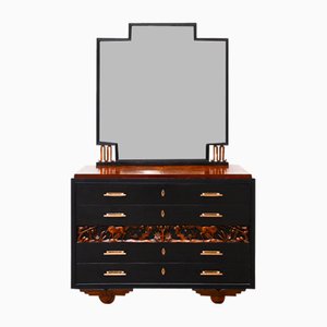 Cassettiera antica intagliata, metà XIX secolo