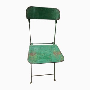 Vintage Folding Chairs in Green Metal, Set of 8