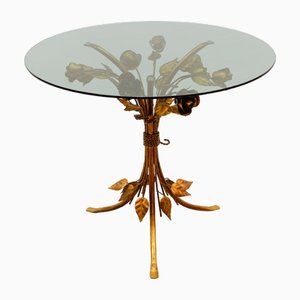 Table Basse Florentine Flower en Métal par Hans Kögl, Allemagne, 1970s