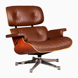 Brauner Vintage Ledersessel von Eames für Vitra, 1990er