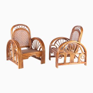 Set of Vintage Rattan Armchairs, 1970s
