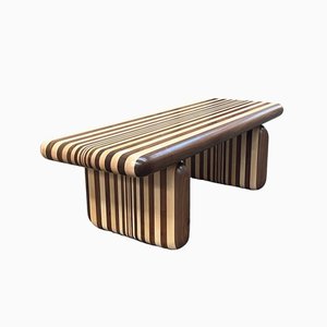 Walnut and Maple Bench by Jacques Sarphatie, 2010s