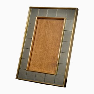 Murano Art Mirror and Brass Picture Frames, 1970s