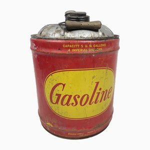 Vintage American Gasoline Petrol Can in Metal, 1940s
