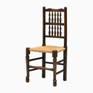 Antique Rush Seated Side Chair, 1800