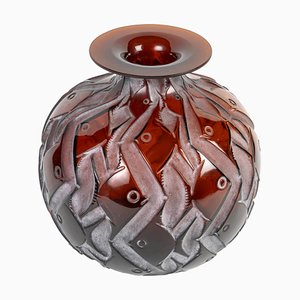 Amber Tinted Penthièvre Vase by René Lalique, 1928