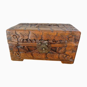 Scatola in legno cinese, fine XIX secolo