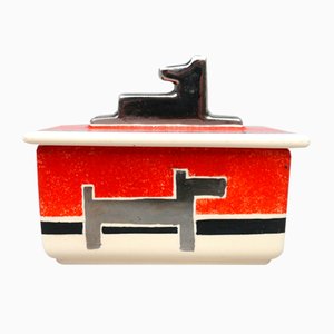 Small French Art Deco Lidded Box in Ceramic, 1920s