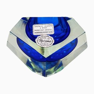 Large Vintage Ashtray in Hand-Cut Murano Glass by Flavio Poli for Seguso, 1960s