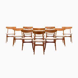 Vintage CH30 Oak Chairs by Hans J. Wegner for Carl Hansen & Son, 1950s, Set of 10