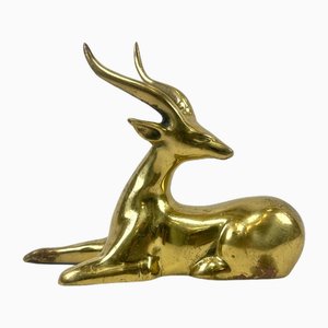Vintage Brass Gazelle Figurine, 1970s