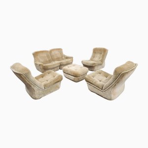 Salon Set by Michel Cadestin for Airborne, 1970s, Set of 6