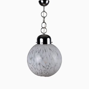 Vintage Deckenlampe aus mundgeblasenem Metallglas, Italien, 1960er