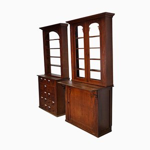 Mobiletti Art Nouveau in quercia, Paesi Bassi, 1904, set di 2