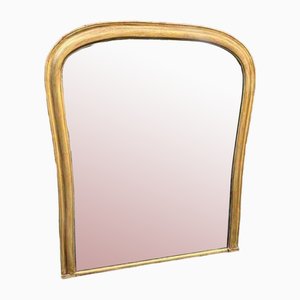 Large 19th Century English Gilt Shaped Overmantle Mirror