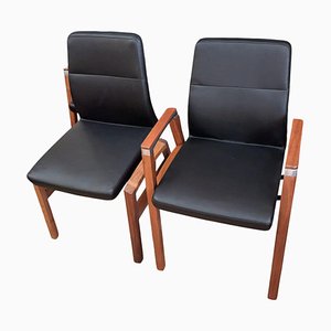 Vintage Leder Esszimmerstühle von Sven Christiansen, 4 . Set