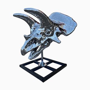 Triceratops Sculpture in Stainless Steel