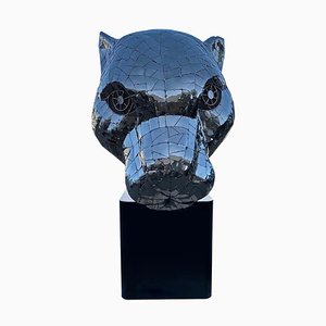 Pantherkopf aus Edelstahl