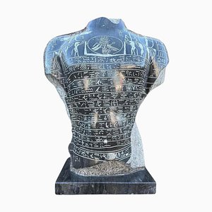 Escultura de busto de mármol egipcio